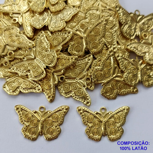 ACESSÓRIO NO BRUTO PRONTO PARA O BANHO (CX22)- BORBOLETA 25MM (4648) - PESO 1,6GR - COMPOSIÇÃO: 100% LATÃO - BRU0002191