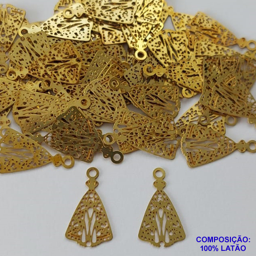 ACESSÓRIO NO BRUTO PRONTO PARA O BANHO (CX25) - ACESSÓRIO EM FOTO CORROSÃO NOSSA SRA APARECIDA 15MM (222) - PESO 0,3GR - COMPOSIÇÃO: 100% LATÃO - BRU0002195