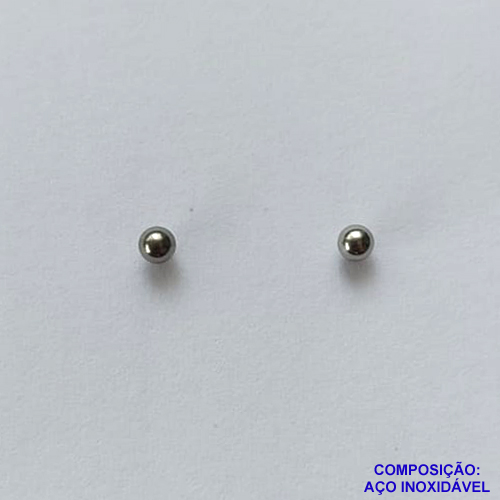 BRINCO EM AÇO INOXIDÁVEL - BRINCO BOLINHA - TAMANHO 2,5MM - COMPOSIÇÃO: AÇO INOXIDÁVEL -  AÇO1010
