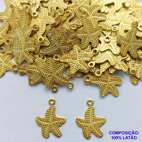 ACESSÓRIO NO BRUTO PRONTO PARA O BANHO (CX23) - ESTRELA DO MAR 9X12MM (E2832) - PESO 0,3GR - COMPOSIÇÃO: 100% LATÃO - BRU0002226