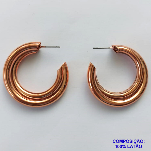 BRINCO NO BRUTO PRONTO PARA O BANHO - BRINCO DE PINO COM DUAS ARGOLAS - TAMANHO 8X34MM - PESO TOTAL 10,6GR - COMPOSIÇÃO: 100% LATÃO - BRU12817
