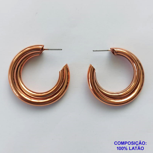BRINCO NO BRUTO PRONTO PARA O BANHO - BRINCO DE PINO COM DUAS ARGOLAS - TAMANHO 8X28MM - PESO TOTAL 9GR - COMPOSIÇÃO: 100% LATÃO - BRU12818