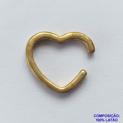 BRINCO NO BRUTO PARA BANHO (CX70) - EAR CUFF CORAÇÃO - TAMANHO 13X13MM (VENDIDO POR UNIDADE) - PESO 1GR - BRU12836