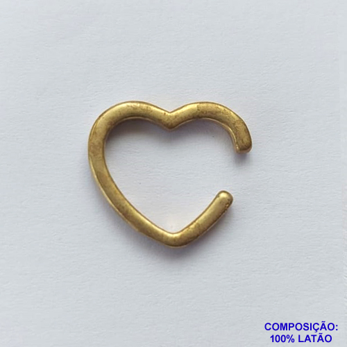 BRINCO NO BRUTO PARA BANHO (CX25) - EAR CUFF CORAÇÃO - TAMANHO 11X11MM (VENDIDO POR UNIDADE) - PESO 0,8GR - BRU12837