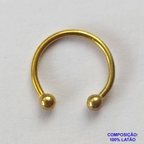 PIERCING NO BRUTO PRONTO PARA O BANHO (CX25) - PIERCING - COMPOSIÇÃO: LATÃO - TAMANHO 11MM -  PESO TOTAL 0,5GR - (VENDIDO POR UNIDADE) BRU12842