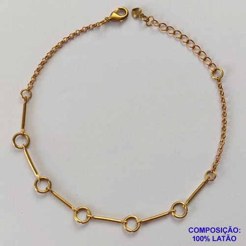 PULSEIRA NO BRUTO PRONTO PARA O BANHO - TAMANHO 18CM+EXTENSOR - (100% LATÃO) PESO TOTAL 2,3GR - BRU12873