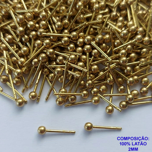 ACESSÓRIO BRINCO NO BRUTO PRONTO PARA O BANHO - BRINCO DE PINO - TAMANHO 2MM - PESO TOTAL 0,3GR - BRU0002275