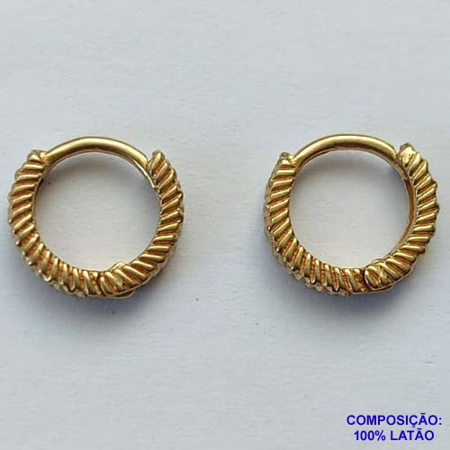 BRINCO NO BRUTO PRONTO BANHO(CX70) - BRINCO ARGOLA - (TRANQUETA) TAMANHO 10MM - LARGURA: 2MM - PESO TOTAL 1,1GR - BRU12878