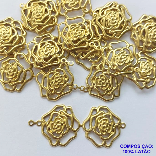 ACESSÓRIO NO BRUTO PRONTO PARA O BANHO (CX37) - ACESSÓRIO ROSA DUPLA VAZADA 20MM (1494) - PESO: 1,5GR - COMPOSIÇÃO: 100% LATÃO - BRU0002385
