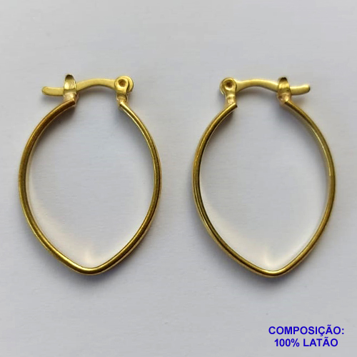 BRINCO NO BRUTO PRONTO PARA O BANHO(SUZI) - BRINCO DE ARGOLA OVAL (BR153) - TAMANHO 30MM - LARGURA 1,8MM - PESO TOTAL 2,6GR - BRU13036