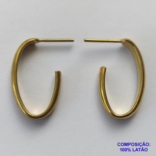 BRINCO NO BRUTO PRONTO PARA O BANHO(SUZI) - BRINCO DE ARGOLA OVAL (BR196) - TAMANHO 22MM - LARGURA 2,7MM - PESO TOTAL 1,6GR - BRU13037