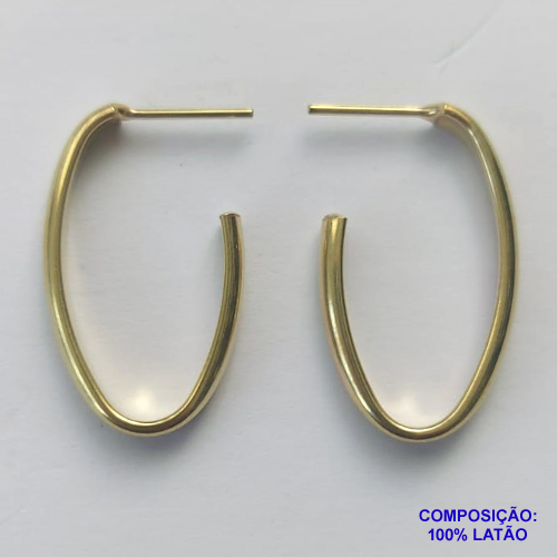 BRINCO NO BRUTO PRONTO PARA O BANHO(SUZI) - BRINCO DE ARGOLA OVAL (BR195) - TAMANHO 27MM - LARGURA 2,7MM - PESO TOTAL 1,1GR - BRU13040