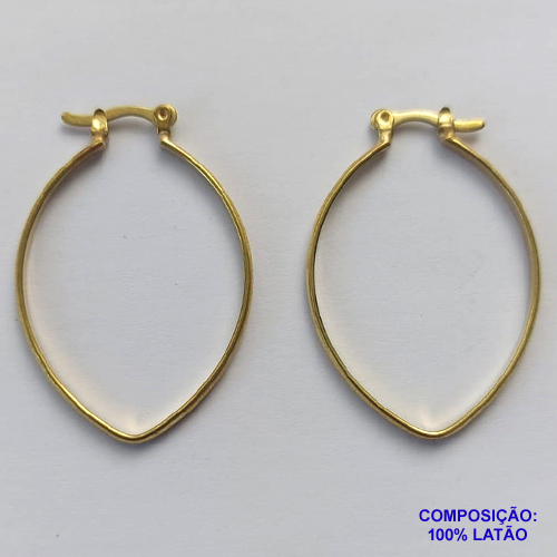 BRINCO NO BRUTO PRONTO PARA O BANHO(SUZI) - BRINCO DE ARGOLA OVAL (BR151) - TAMANHO 38MM - LARGURA 1MM - PESO TOTAL 2,2GR - BRU13041