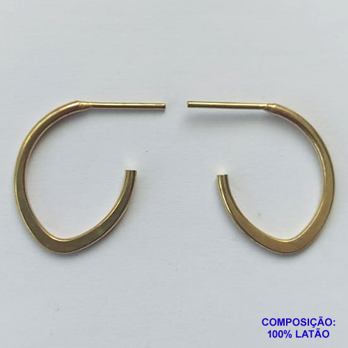 BRINCO NO BRUTO PRONTO PARA O BANHO(SUZI) - BRINCO DE ARGOLA OVAL (BR029) - TAMANHO 18MM - LARGURA 0,7MM - PESO TOTAL 1,2GR - BRU13045