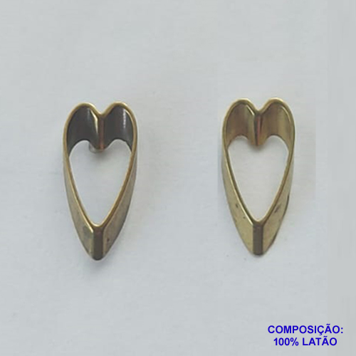 BRINCO NO BRUTO PRONTO PARA O BANHO(SUZI) - BRINCO DE PINO CORAÇÃO (BR559) - TAMANHO 12MM - PESO TOTAL 0,8GR - BRU13047