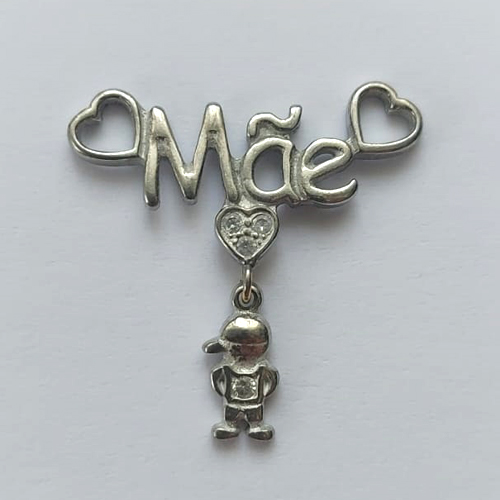 ACESSÓRIO NO BRUTO PRONTO PARA O BANHO (MAD)(CX40) - PINGENTE MÃE COM 1 MENINO - TAMANHO 24MM - PESO 1,7GR - BRU0002399