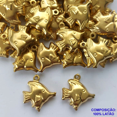 ACESSÓRIO NO BRUTO PRONTO PARA O BANHO (CX40) - (E452) PEIXE DUPLO 18X20MM - 0,6GR  - PEÇA VENDIDA POR UNIDADE - BRU0002414