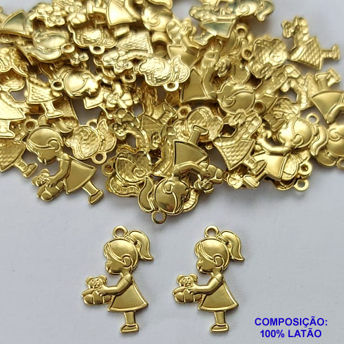 ACESSÓRIO NO BRUTO PRONTO PARA O BANHO (CX43) - (5346) MENINA COM URSINHO 15MM - 0,5GR - BRU0002435