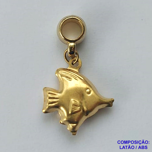 ACESSÓRIO NO BRUTO PRONTO PARA O BANHO - BERLOQUE PEIXE DUPLO 18X20MM (E452) - PESO: 1,3GR - COMPOSIÇÃO: LATÃO E PENDENTE EM ABS - BRU0002439