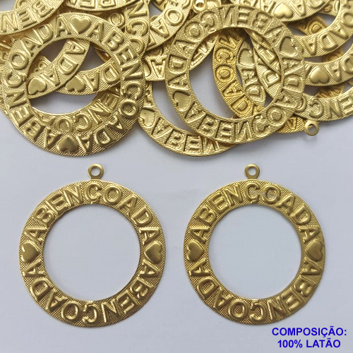 ACESSÓRIO NO BRUTO PRONTO PARA O BANHO(CX43) - (724) MANDALA ABENÇOADA 35MM - PESO TOTAL 2,3GR - COMPOSIÇÃO: 100% LATÃO - BRU0002478