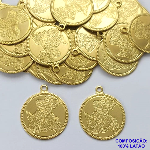 ACESSÓRIO NO BRUTO PRONTO PARA O BANHO - (CX41)(3613) PINGENTE SÃO JORGE 25MM - PESO TOTAL 3,3GR - COMPOSIÇÃO: 100% LATÃO - BRU0002484