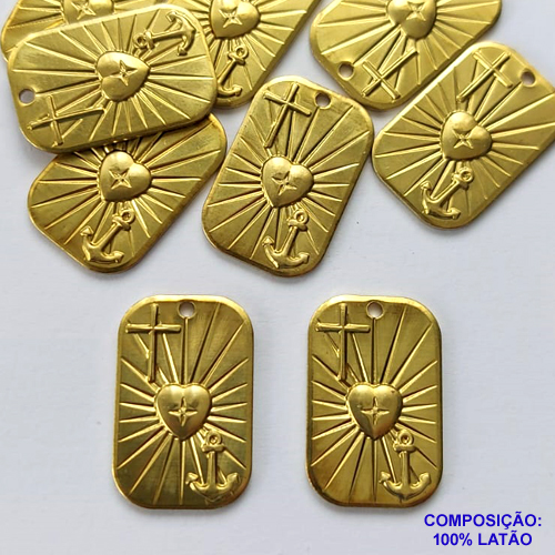 ACESSÓRIO NO BRUTO PRONTO PARA O BANHO (CX40) - (4682) PINGENTE 3 GRAÇAS 20MM - PESO TOTAL 2GR - COMPOSIÇÃO: 100% LATÃO - BRU0002522