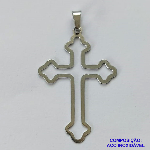 PINGENTE EM AÇO INOXIDÁVEL - PINGENTE CRUCIFIXO VAZADO 24X36MM - COMPOSIÇÃO 100% AÇO INOXIDÁVEL- AÇO1125