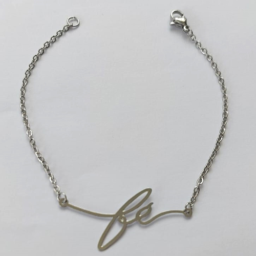 PULSEIRA EM AÇO INOXIDÁVEL - (AÇO07) PULSEIRA COM PINGENTE FÉ - TAMANHO 18CM - FECHO LAGOSTA - COMPOSIÇÃO: AÇO INOXIDÁVEL - AÇO1131