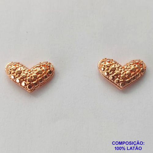 BRINCO NO BRUTO PRONTO PARA O BANHO - (CRIS) BRINCO DE PINO CORAÇÃO 7X11MM - PESO 1,4GR - BRU13128