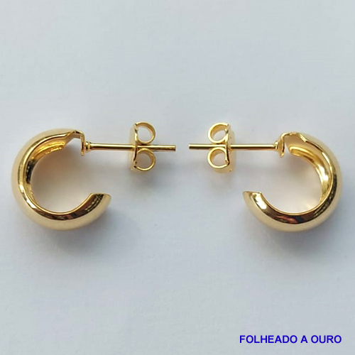 BRINCO FOLHEADO A OURO - BANHADO COM 5 MILÉSIMOS + VERNIZ DIAMOND - (ARJ768) BRINCO DE ARGOLA 6X12MM - OURO065