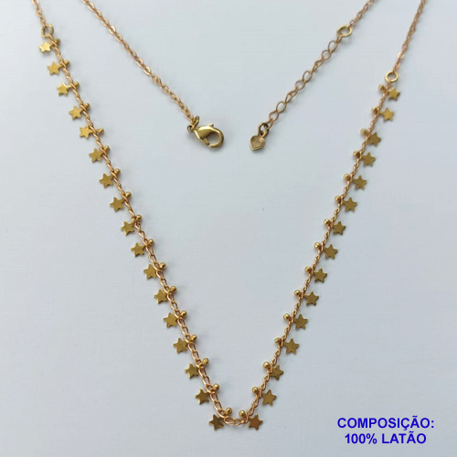 SHOCKER NO BRUTO PRONTO PARA O BANHO - SHOCKER COM CORRENTE CADEADO E CORRENTE CORAÇÃO 40CM + EXTENSOR E FECHO LAGOSTA - COMPOSIÇÃO: 100% LATÃO - PESO TOTAL 2,8GR - BRU13163