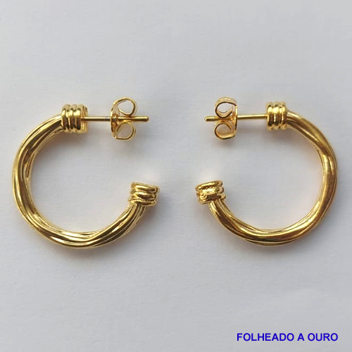 BRINCO FOLHEADO A OURO - BANHADO COM 5 MILÉSIMOS + VERNIZ DIAMOND - (ARD6506) BRINCO DE ARGOLA 19MM - OURO076