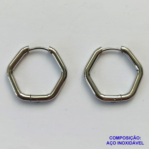 BRINCO EM AÇO INOXIDÁVEL(CX45) - BRINCO ARGOLA QUADRADA 20MM - COMPOSIÇÃO: AÇO INOXIDÁVEL - AÇO1154