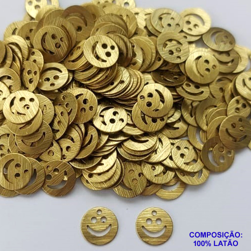 ACESSÓRIO NO BRUTO PRONTO PARA O BANHO(CX45) - (V199) PINGENTE ROSTO FELIZ 9MM - COMPOSIÇÃO: 100% LATÃO - PESO: 0,2GR - BRU0002551