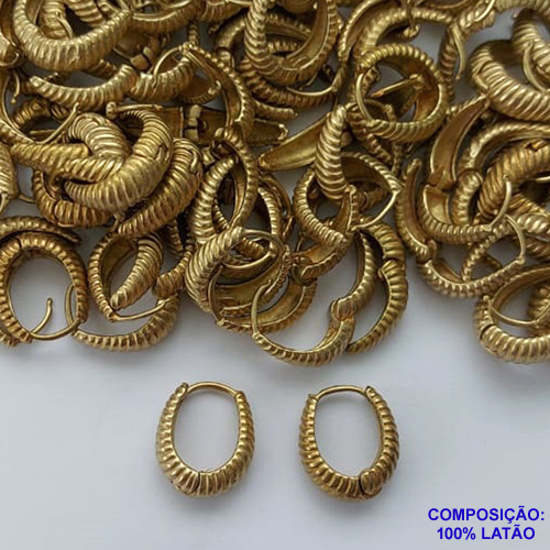 BRINCO NO BRUTO PRONTO PARA O BANHO(CX47) - BRINCO DE ARGOLA 5X14MM - COMPOSIÇÃO: 100% LATÃO - PESO TOTAL 2,5GR - BRU13305
