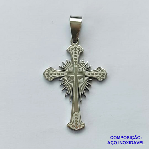 PINGENTE EM AÇO INOXIDÁVEL(CX48) - PINGENTE CRUCIFIXO 23X34MM - COMPOSIÇÃO: AÇO INOXIDÁVEL - AÇO1177