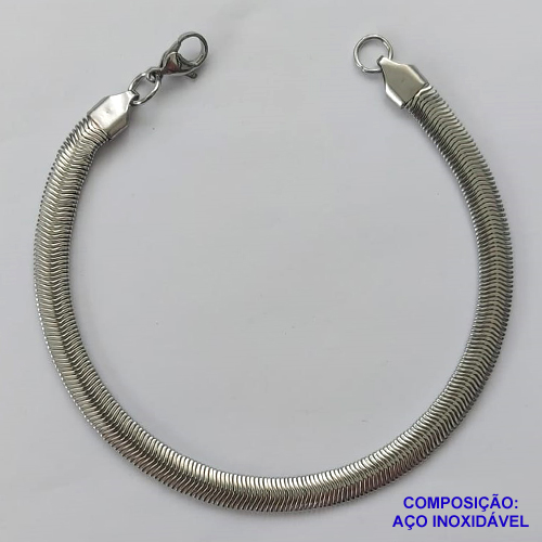 PULSEIRA EM AÇO INOXIDÁVEL(CX49) - PULSEIRA LACRAIA 19CM - LARGURA 6MM - ACO1191