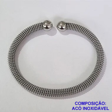 PULSEIRA (BRACELETE) EM AÇO INOXIDÁVEL - PULSEIRAS COM PONTAS ARREDONDADAS - COMPOSIÇÃO: AÇO INOXIDÁVEL - (ACPS000338) ACO1199