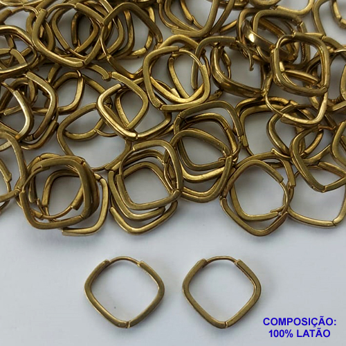 BRINCO NO BRUTO PRONTO PARA O BANHO (CX50) - BRINCO ARGOLA QUADRADA 15MM - PESO TOTAL 1,6GR - BRU13333