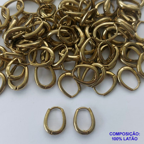 BRINCO NO BRUTO PRONTO PARA O BANHO(CX50) - BRINCO ARGOLA OVAL 12X15MM - PESO TOTAL 2GR - BRU13334