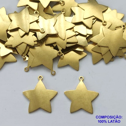 ACESSÓRIO NO BRUTO PRONTO PARA O BANHO(CX50) - (E2496) ESTRELA PARA GRAVAÇÃO 18MM - PESO: 0,9GR - COMPOSIÇÃO: 100% LATÃO - BRU0002577