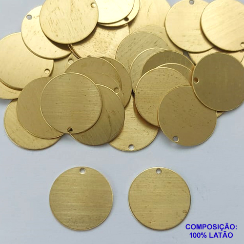 ACESSÓRIO NO BRUTO PRONTO PARA O BANHO(CX50) - (E832) MEDALHA PARA GRAVAÇÃO 18MM - PESO: 0,9GR - COMPOSIÇÃO: 100% LATÃO - BRU0002578