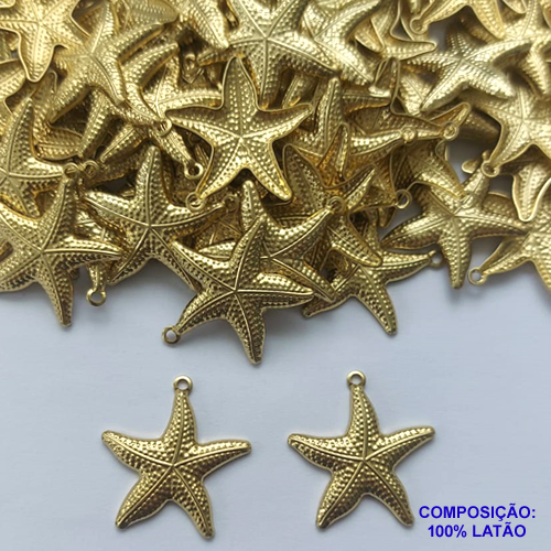 ACESSÓRIO NO BRUTO PRONTO PARA O BANHO(CX55) - (3742) ESTRELA DO MAR 20MM - PESO: 1,1GR - COMPOSIÇÃO: 100% LATÃO - BRU0002581
