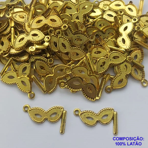 ACESSÓRIO NO BRUTO PRONTO PARA O BANHO(CX53) - (V2361) PINGENTE MÁSCARA 12X20MM - COMPOSIÇÃO: 100% LATÃO - PESO TOTAL 0,5GR - BRU0002589