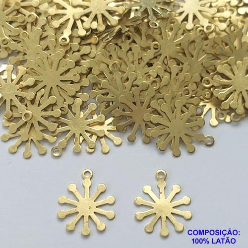 ACESSÓRIO NO BRUTO PRONTO PARA O BANHO(CX65) - (V2522) PINGENTE SOL 13MM - COMPOSIÇÃO: 100% LATÃO - PESO TOTAL 0,4GR - BRU0002594