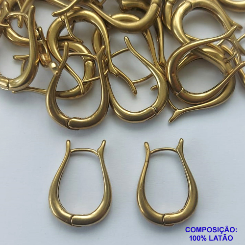 BRINCO NO BRUTO PRONTO PARA O BANHO - BRINCO DE ARGOLA 15X22MM - COMPOSIÇÃO: 100% LATÃO - PESO TOTAL 3,6GR - BRU13360
