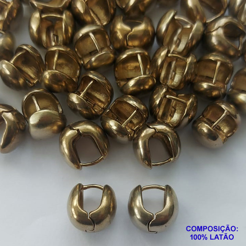 BRINCO NO BRUTO PRONTO PARA O BANHO(CX54) - BRINCO DE ARGOLA REDONDO 10X13MM - COMPOSIÇÃO: 100% LATÃO - PESO TOTAL 6,1GR - BRU13364