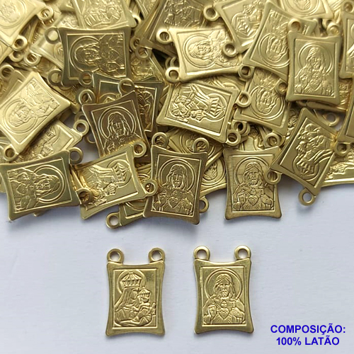ACESSÓRIO NO BRUTO PRONTO PARA O BANHO(CX54) - (5726) PINGENTE PARA ESCAPULÁRIO JESUS CRISTO 8X10MM - PESO 0,5GR - BRU0002600