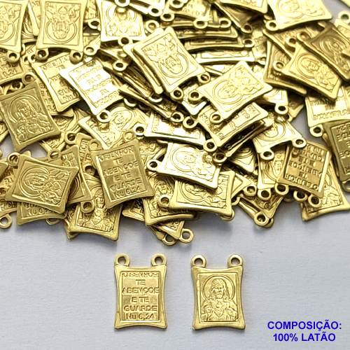 ACESSÓRIO NO BRUTO PRONTO PARA O BANHO (CX54)- (5724) PINGENTE PARA ESCAPULÁRIO JESUS 8X10MM - PESO 0,5GR - BRU0002602