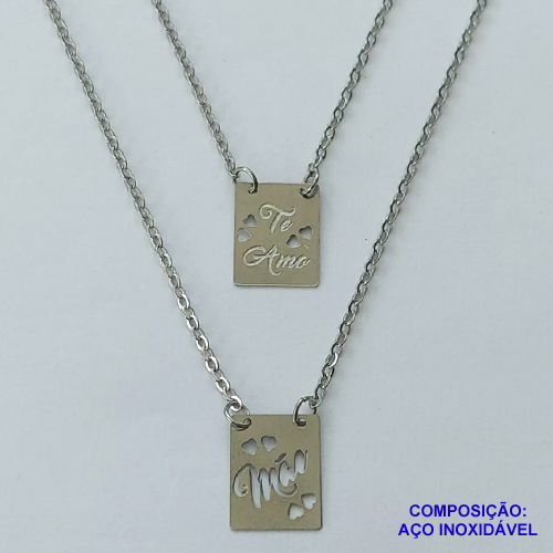 ESCAPULÁRIO EM AÇO INOXIDÁVEL(CX58) - ESCAPULÁRIO MÃE TE AMO - TAMANHO: 60CM - COMPOSIÇÃO: AÇO INOXIDÁVEL - AÇO1273
